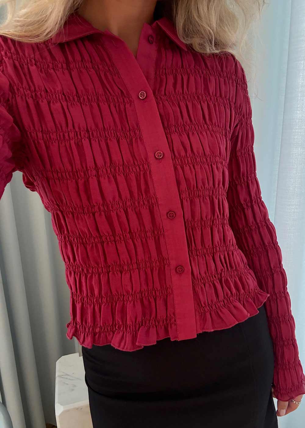 Posiemd shirt - Rumba Red-Shirts-Modström-Butler Loftet