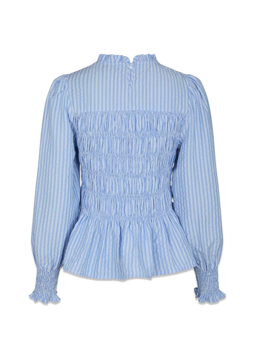 Possa Twist Stripe Blouse - Light Blue-Blouses-Neo Noir-Butler Loftet