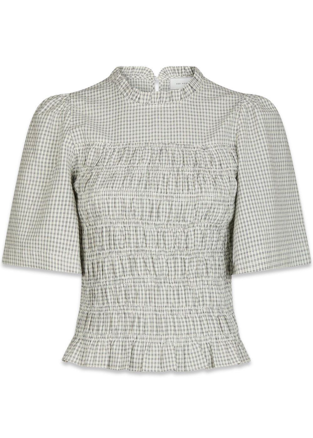 Possini Small Check Blouse - Creme-Blouses-Neo Noir-Butler Loftet