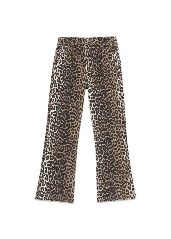 Print Denim Betzy Cropped - Leopard