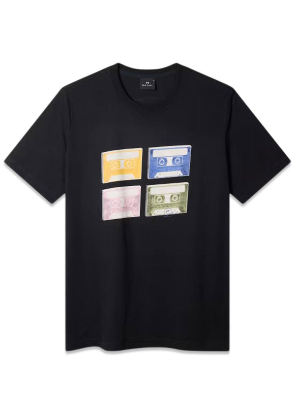 REG FIT SS T SHIRT TAPES - Black-T-shirts-Paul Smith - PS-Butler Loftet