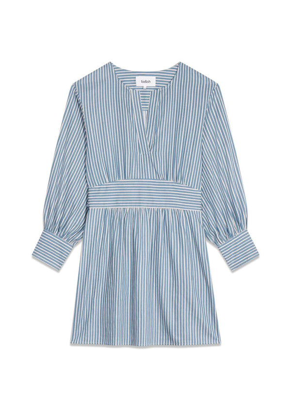 ROBE HARIS - Blue Stripe-Dress-Ba&sh-Butler Loftet