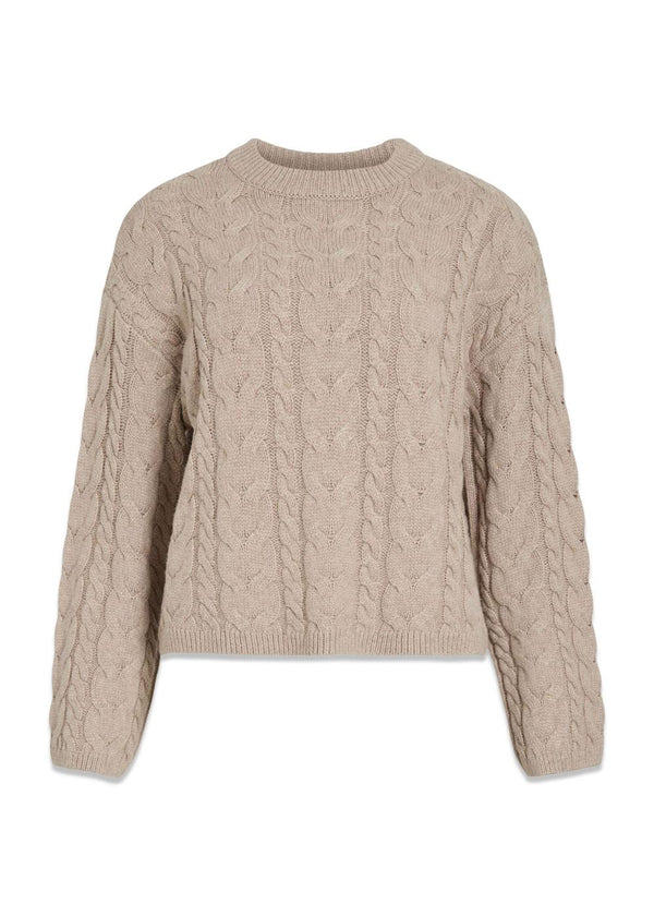 ROUDARLENE LS O-NECK KNIT - Oatmeal