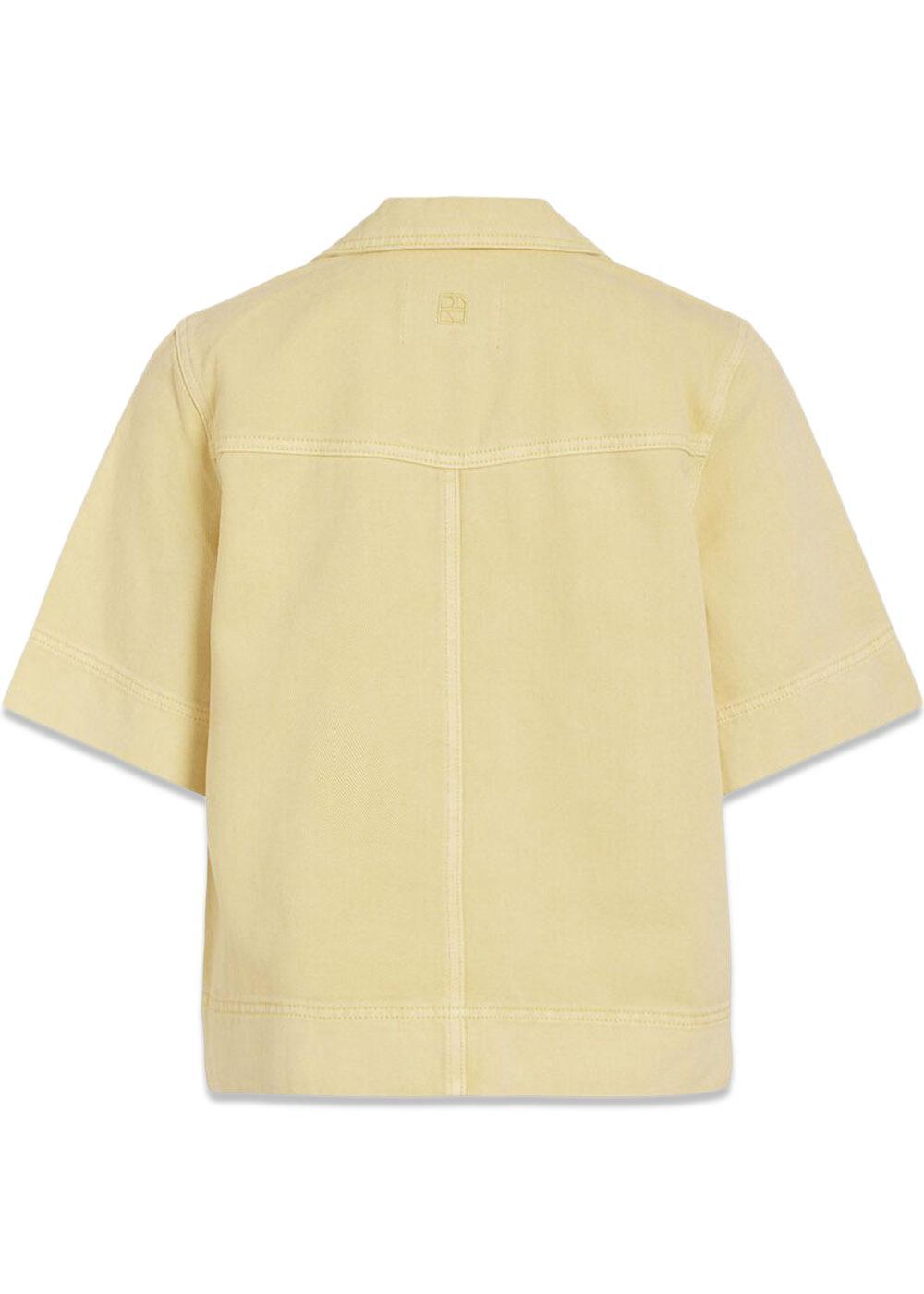 ROUJOLIE 2/4 RESORT COLLAR DENIM - Pineapple Slice-Blouses-ROUGE EDIT-Butler Loftet