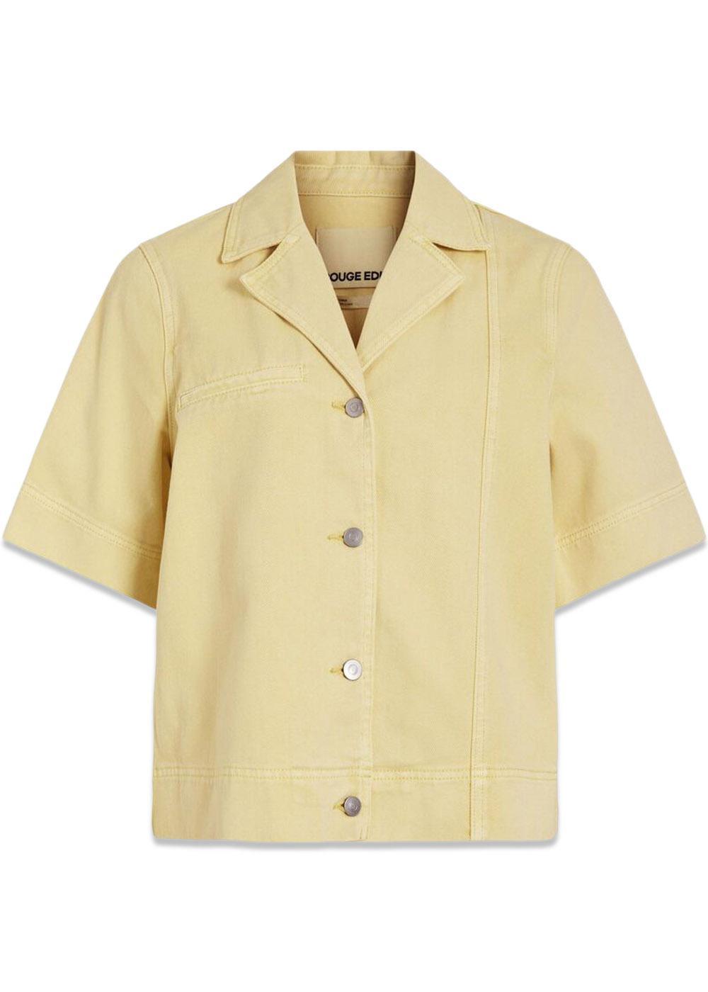 ROUJOLIE 2/4 RESORT COLLAR DENIM - Pineapple Slice-Blouses-ROUGE EDIT-Butler Loftet