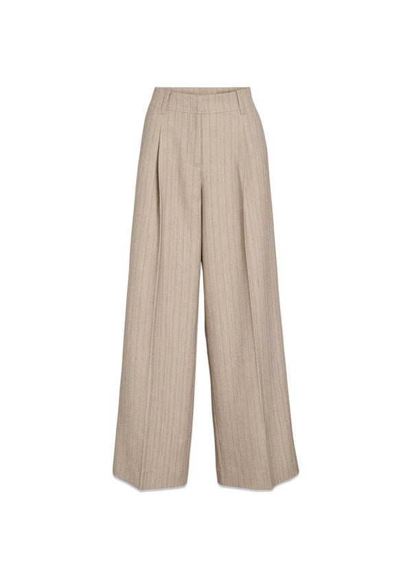 ROUSAGA RW W/F F/L TROUSER - Feather Gray Melangé Herringbone-Pants-ROUGE EDIT-Butler Loftet