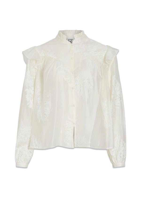 ROUVIVIA LS SHIRT - Cloud Dancer-Blouses-ROUGE EDIT-Butler Loftet