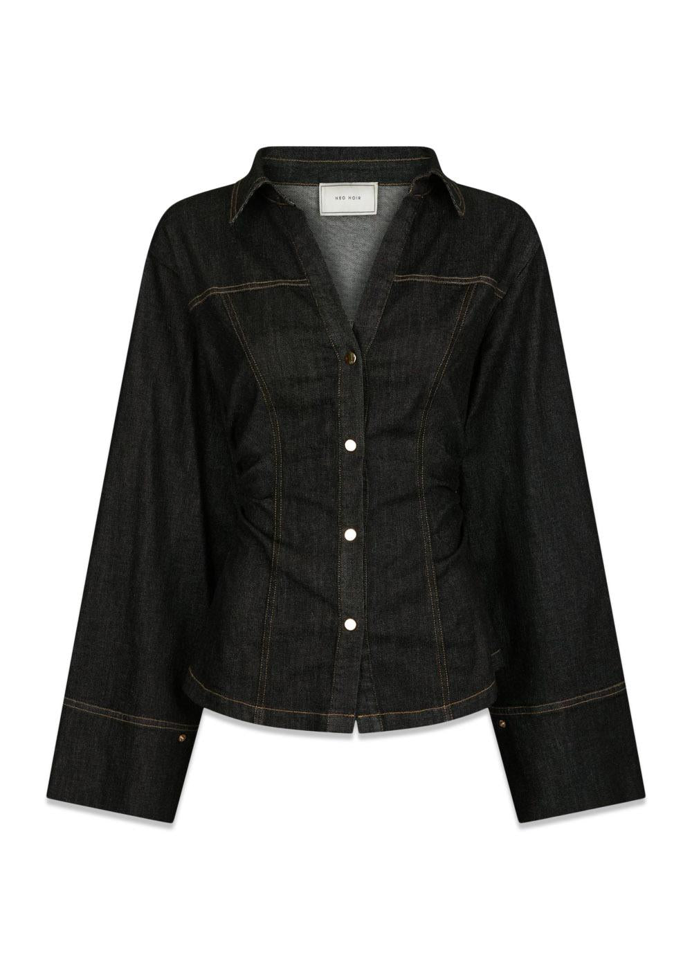 Rabia Denim Shirt - Black-Shirts-Neo Noir-Butler Loftet