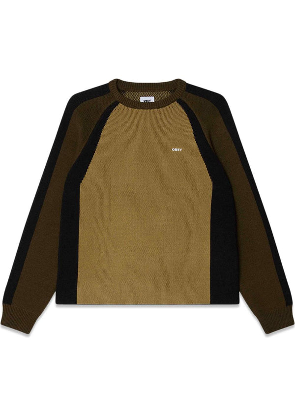 Raglan Crewneck Sweater - Mermaid Green Multi-Sweatshirts-OBEY-Butler Loftet