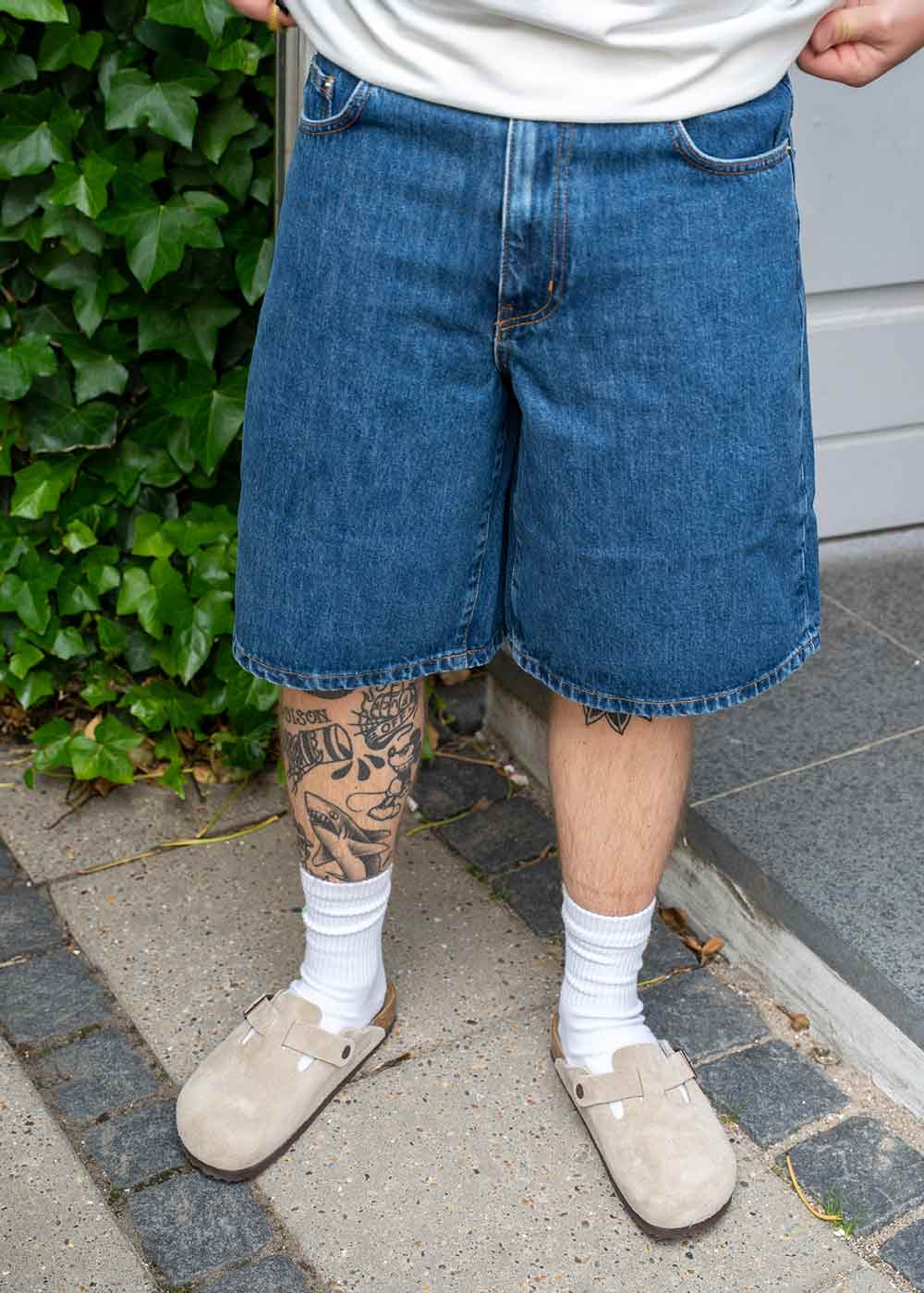 Rami Stone Shorts - Blue-Shorts-Woodbird-Butler Loftet