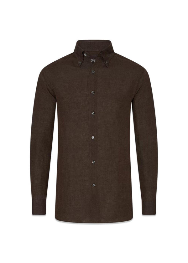 Reg Fit BD Signature Linen - Brown-Shirts-Oscar Jacobson-Butler Loftet