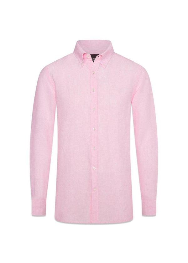 Reg Fit BD Signature Linen - Pink-Shirts-Oscar Jacobson-Butler Loftet