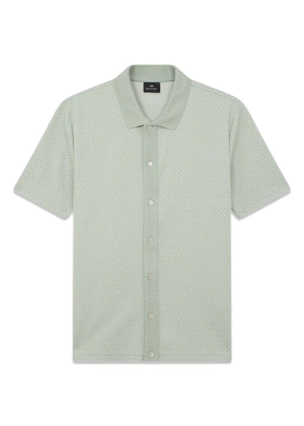 Reg Fit Button Front Polo Shirt - Green-T-shirts-Paul Smith - PS-Butler Loftet