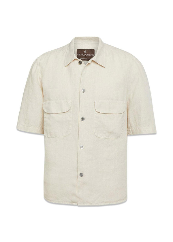 Reg Fit Short Sleeve City Shirt - Creme White-Shirts-Oscar Jacobson-Butler Loftet