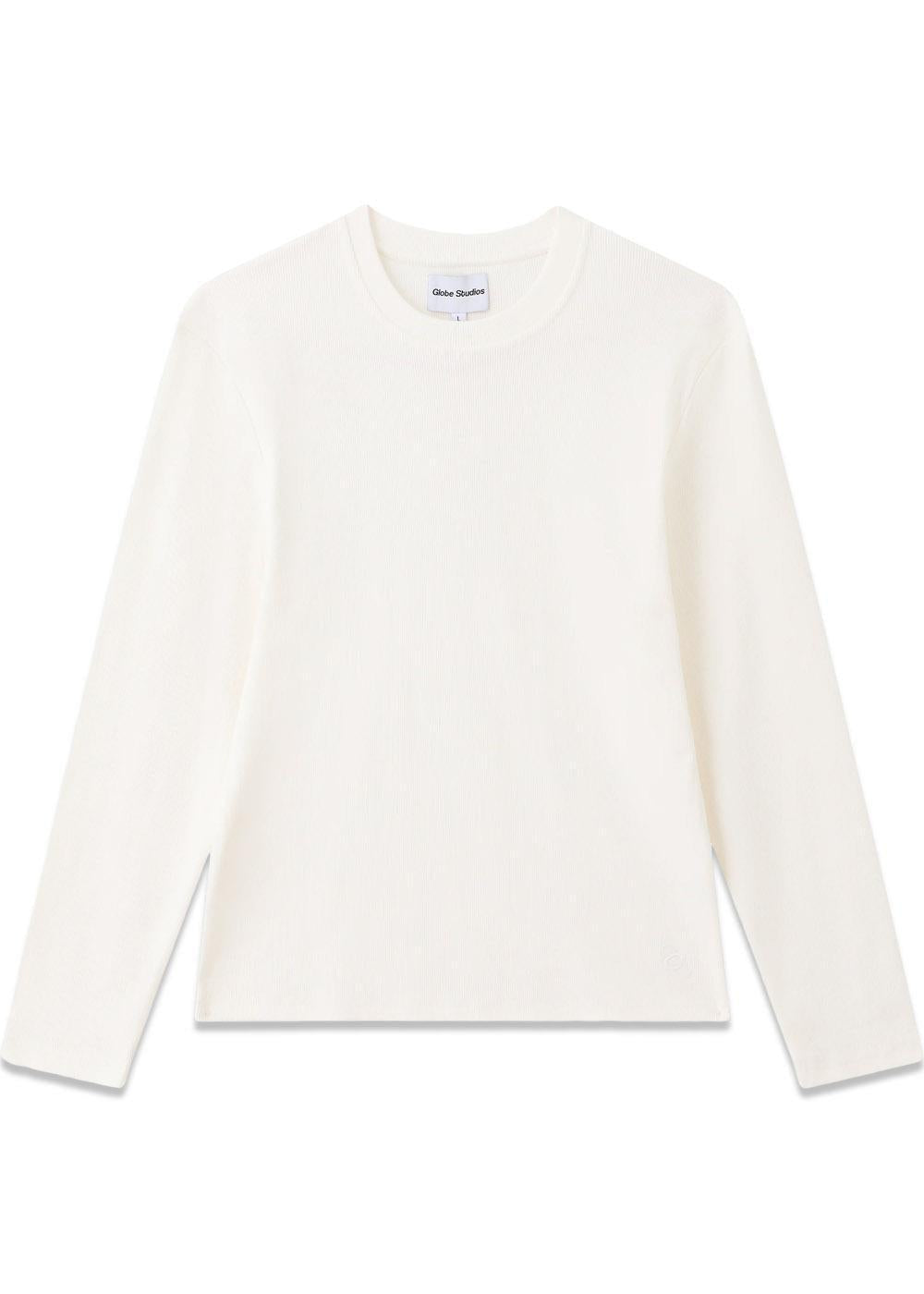 Rib Long Sleeve White - White-Blouses-Globe Studios-Butler Loftet