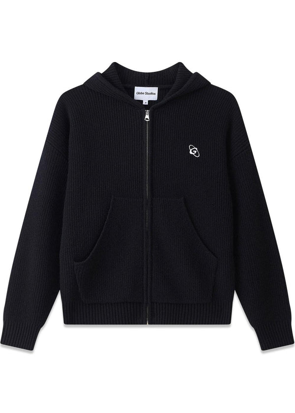 Rib Wool Knit Hoodie - Black-Knitwear-Globe Studios-Butler Loftet