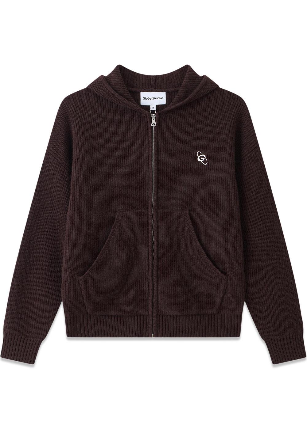 Rib Wool Knit Hoodie - Dark Brown-Knitwear-Globe Studios-Butler Loftet