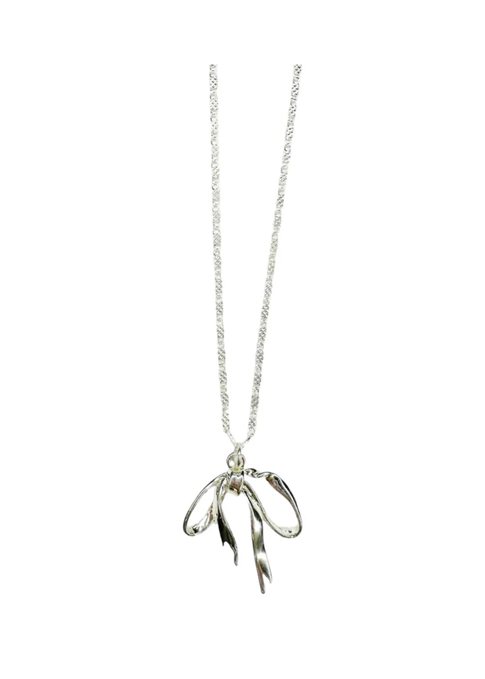 Ribbon Necklace - Fs, Silverplated