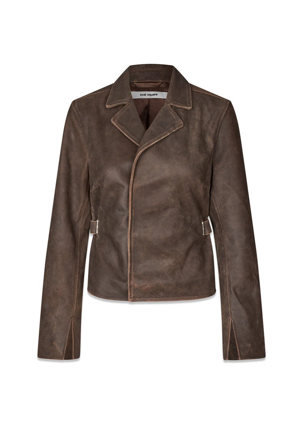 Ride Leather Blazer - Dark Brown Worn