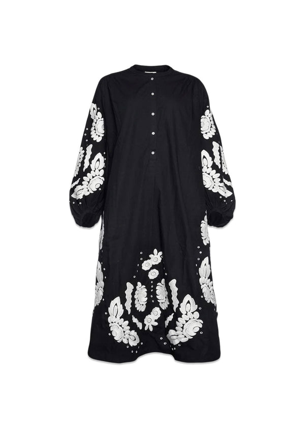 Sissel Edelbos Rikke Organic shirt dress - Black W. White Swan. Køb kjoler her.