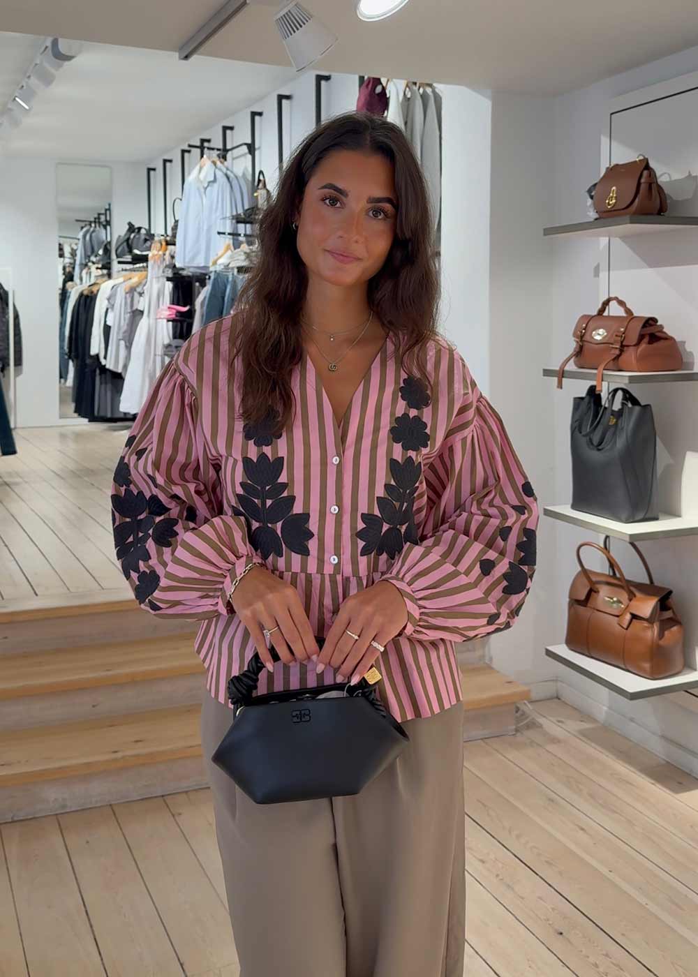 Rikke Top - Pink Stripes-Blouses-Sissel Edelbo-Butler Loftet