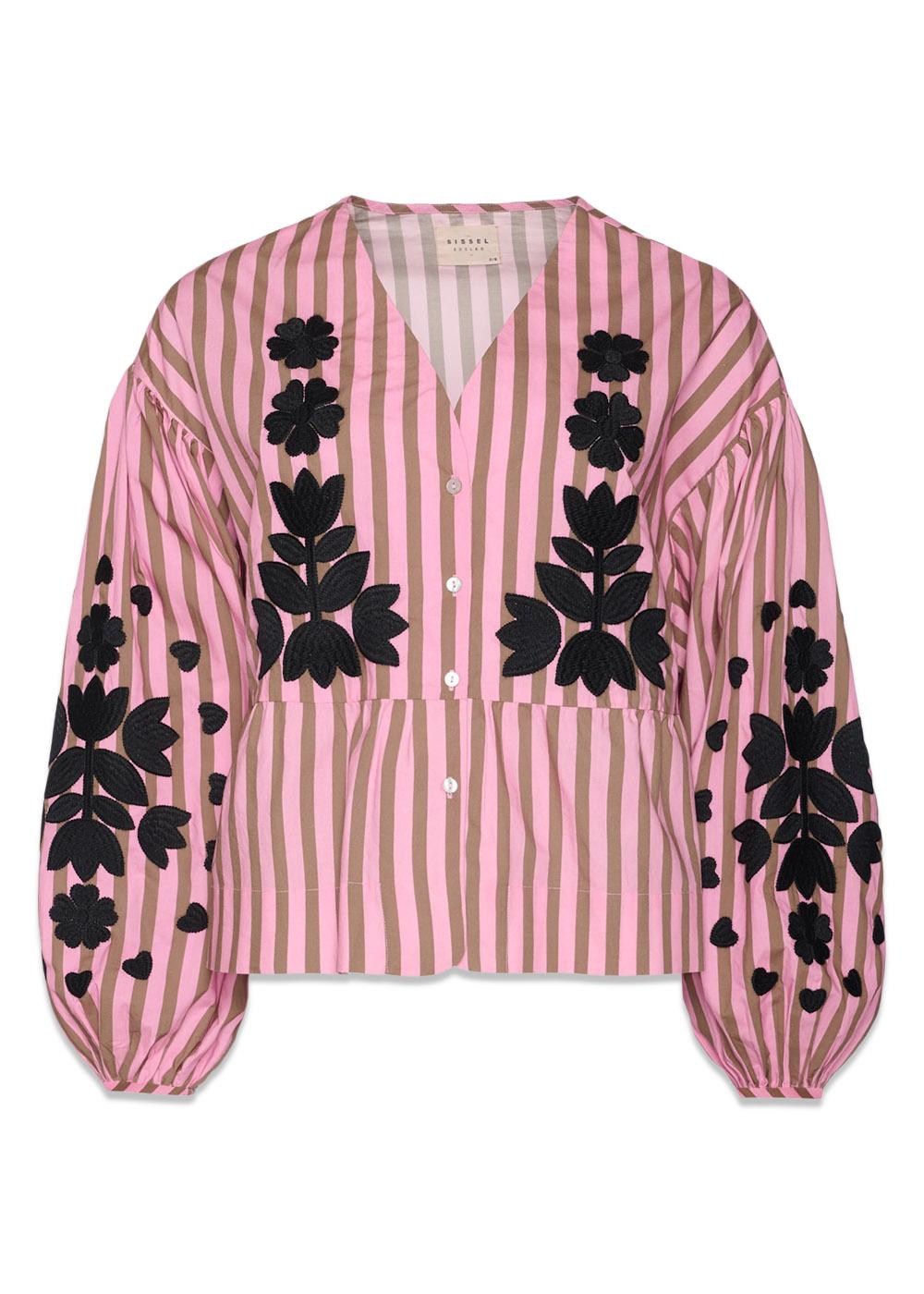 Rikke Top - Pink Stripes-Blouses-Sissel Edelbo-Butler Loftet