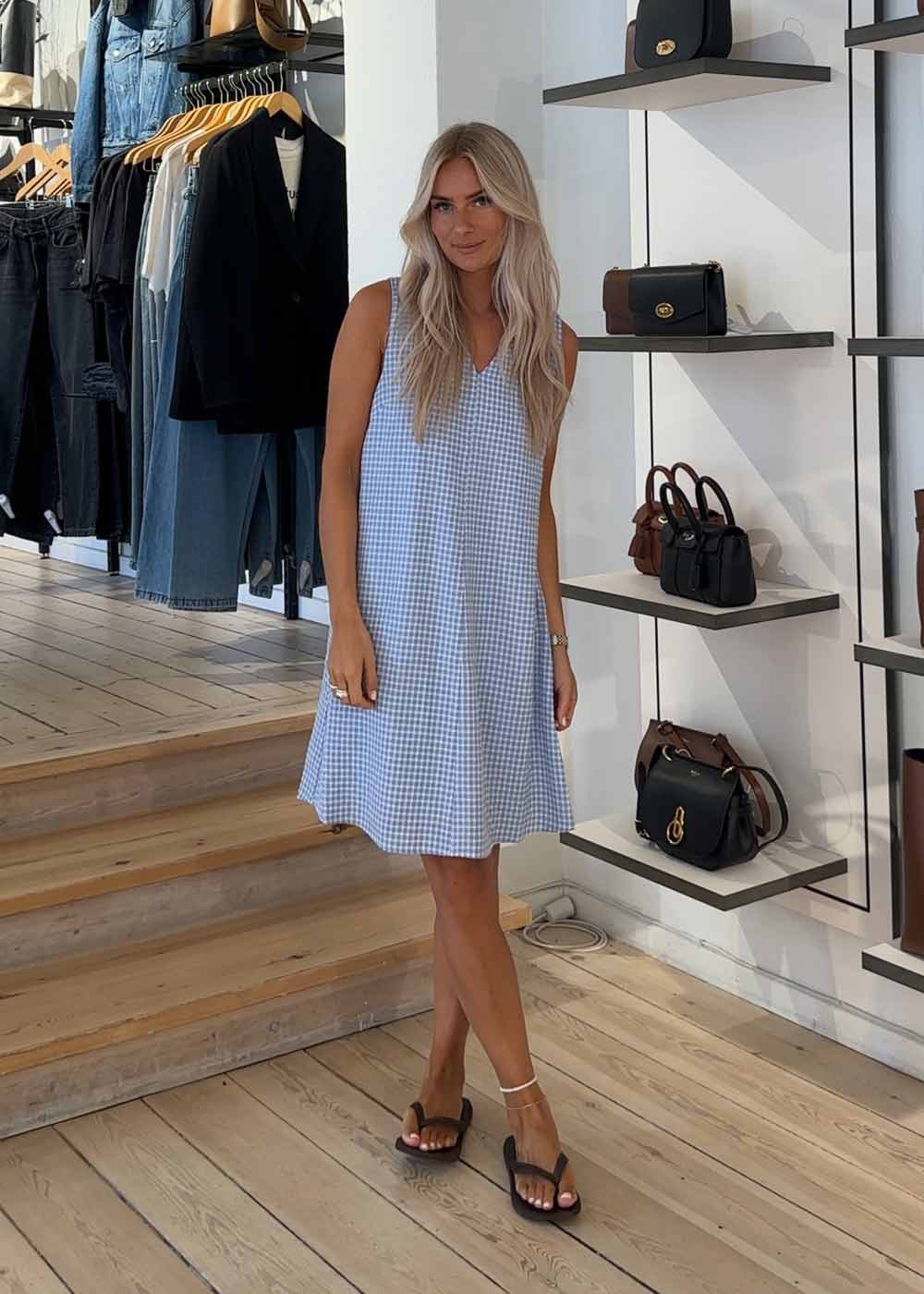 RimmeMD dress - Light Blue Check