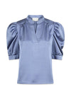 Roella Heavy Sateen Blouse - Smoke Blue-Blouses-Neo Noir-Butler Loftet