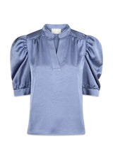 Roella Heavy Sateen Blouse - Smoke Blue-Blouses-Neo Noir-Butler Loftet