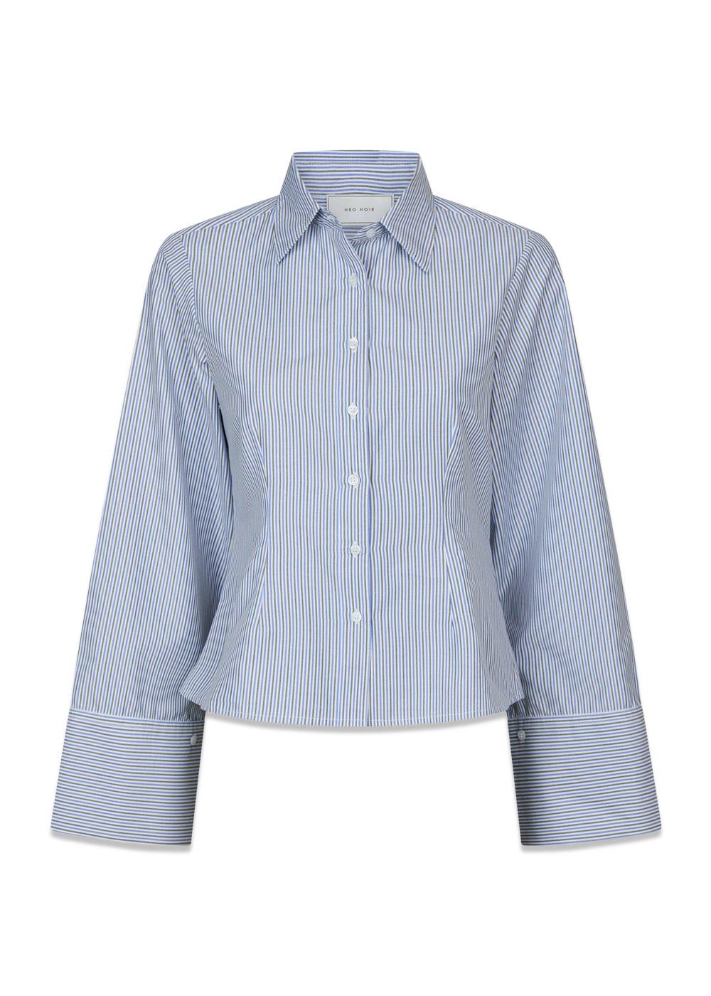 Rosa Double Stripe Shirt - Light Blue-Blouses-Neo Noir-Butler Loftet