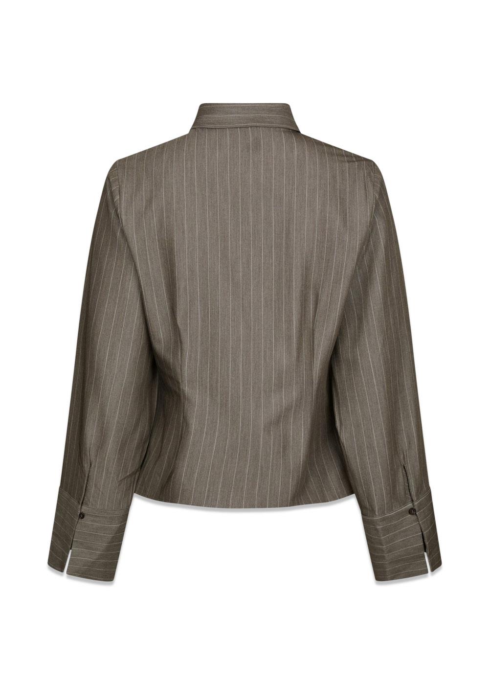 Rosa Pinstripe Melange Shirt - Dusty Brown-Blouses-Neo Noir-Butler Loftet