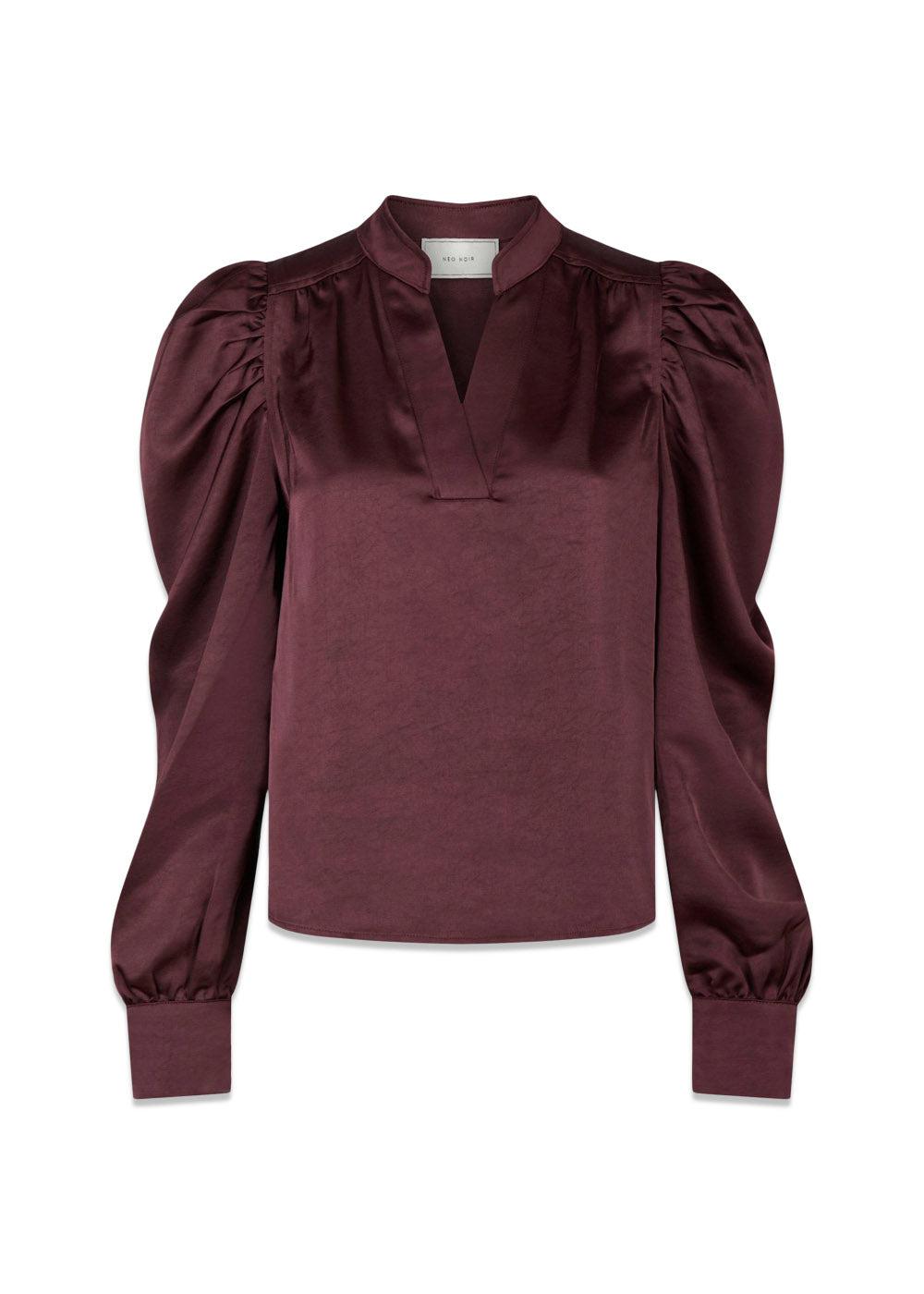 Rosslyn Heavy Sateen Blouse - Burgundy