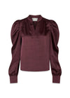 Rosslyn Heavy Sateen Blouse - Burgundy