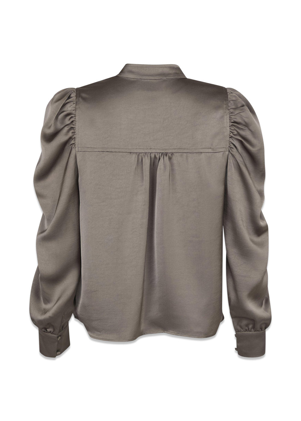 Rosslyn Heavy Sateen Blouse - Warm Grey