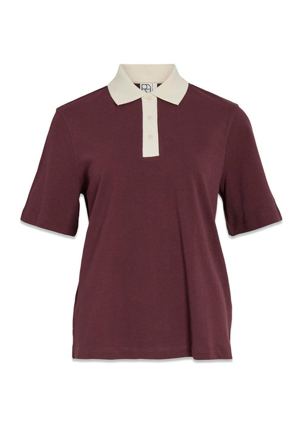 Roumagalie 2/4 polo - Chocol/Birch-Blouses-ROUGE EDIT-Butler Loftet