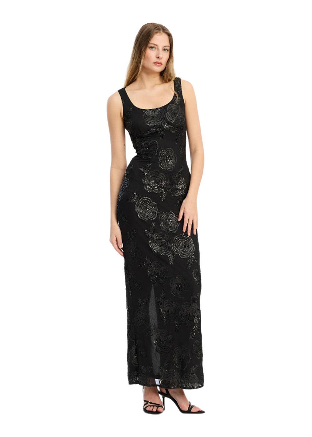 SEQUINS FITTED MAXI DRESS