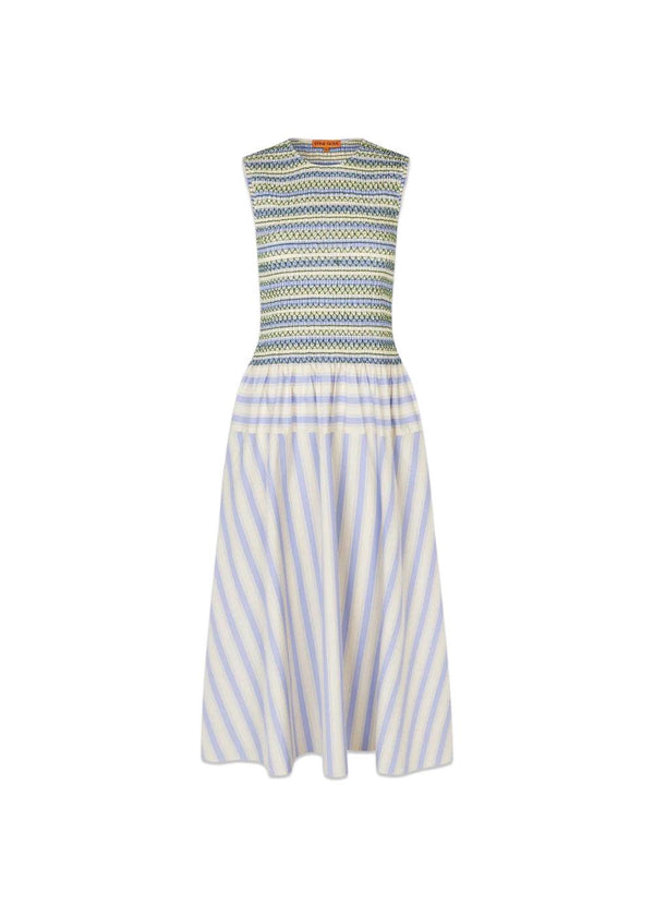 SMOCKED GATHERED TANK DRESS - Pastel Stripes-Dress-Stine Goya-Butler Loftet