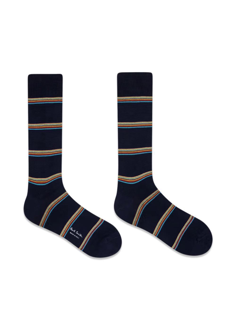 SOCK SIGNTRE BLOCK - Navy-Socks/stockings-Paul Smith - PS-Butler Loftet