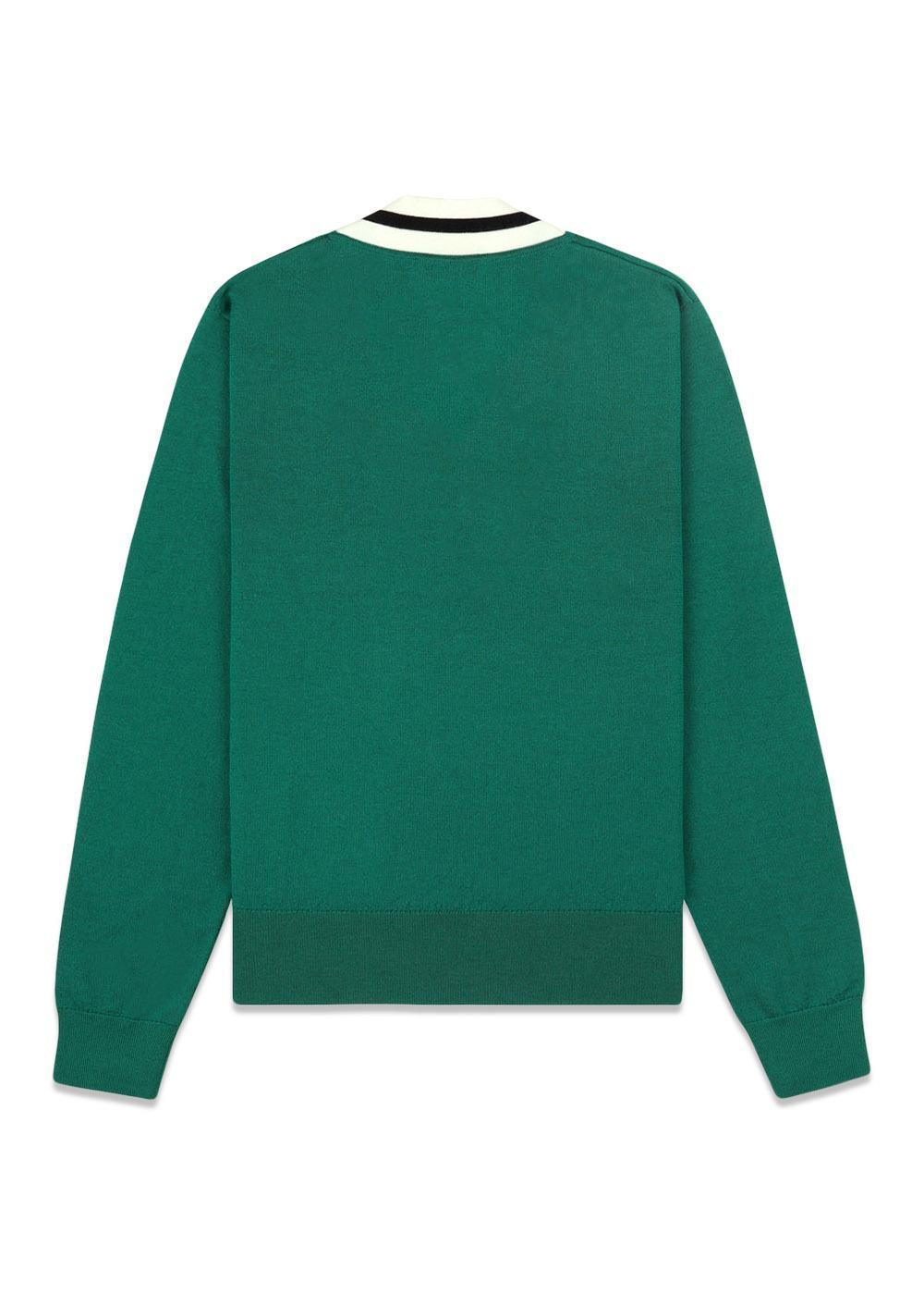 SRC Minimalist V-Neck Sweater - Alpine/Dark Navy/Off White-Knitwear-Sporty & Rich-Butler Loftet