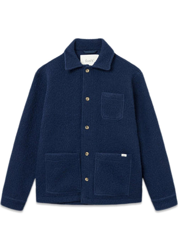 Foréts STAY WOOL JACKET - Navy. Køb overtøj her.