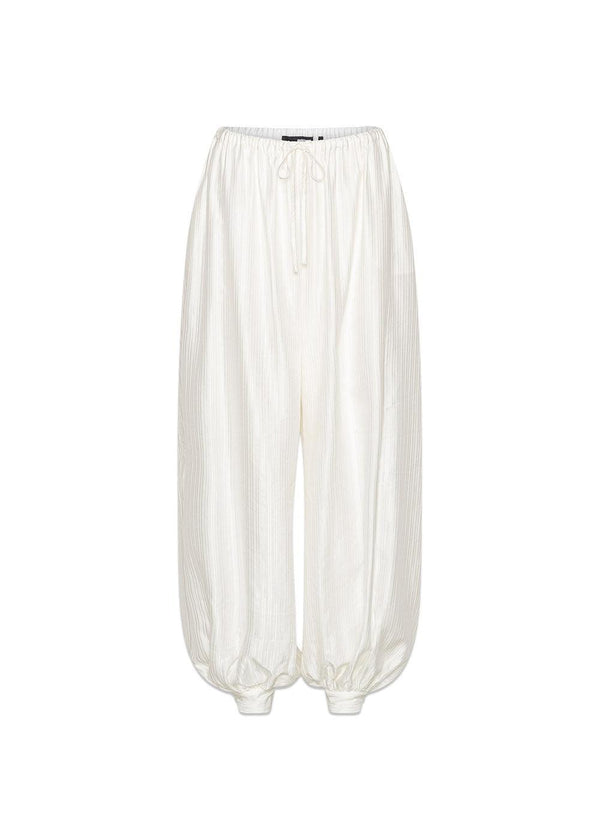 STRIPED BALLOON PANTS - Bright White-Pants-Rotate-Butler Loftet