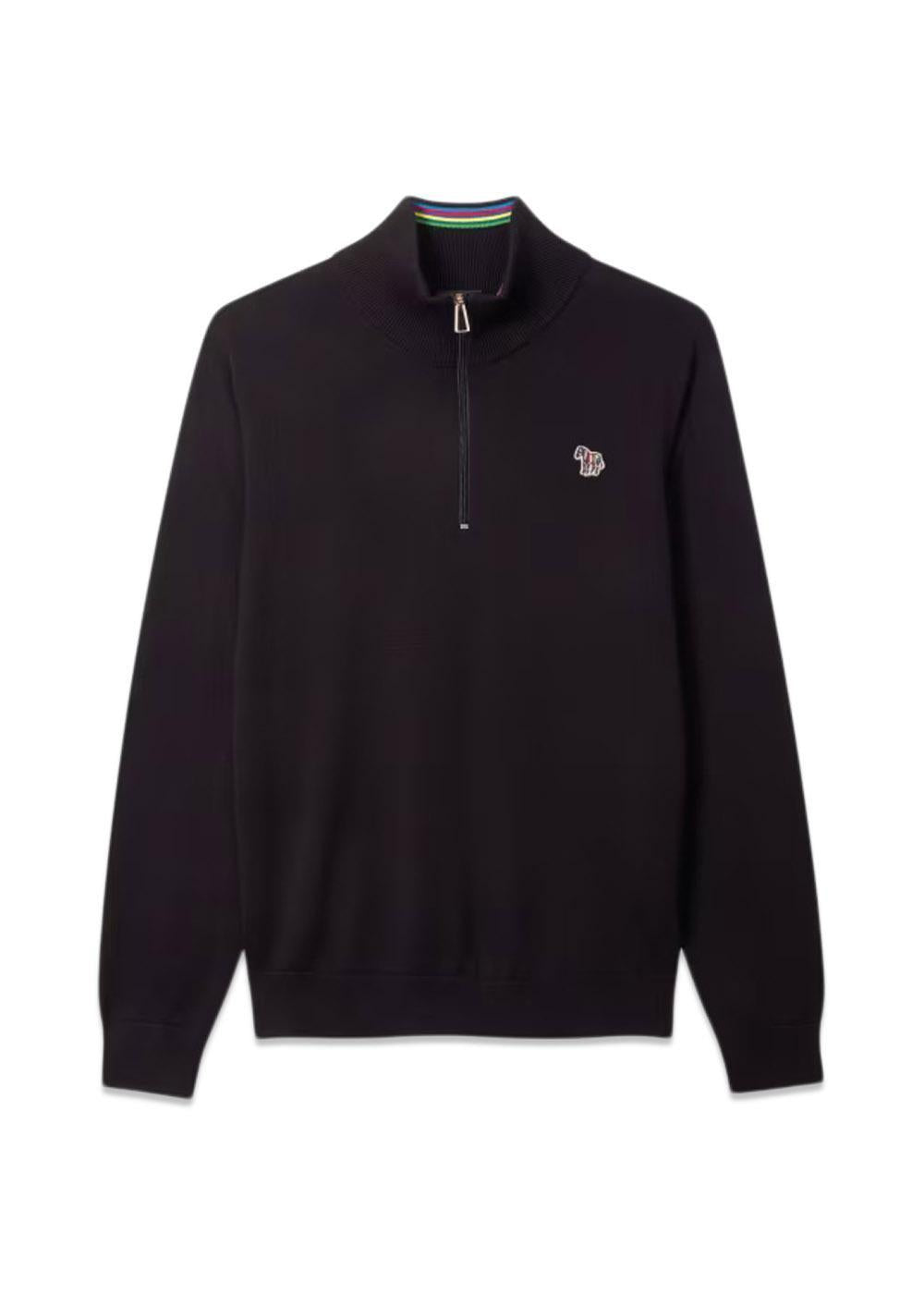 SWEATER ZIP NECK ZEB BAD - Very Dark Navy-Knitwear-Paul Smith - PS-Butler Loftet