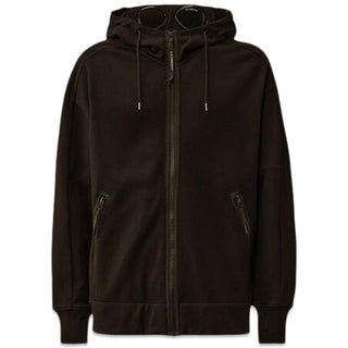 SWEATSHIRTS HOODED OPEN DIAGONAL - Black-Hoodies-C.P. Company-Butler Loftet