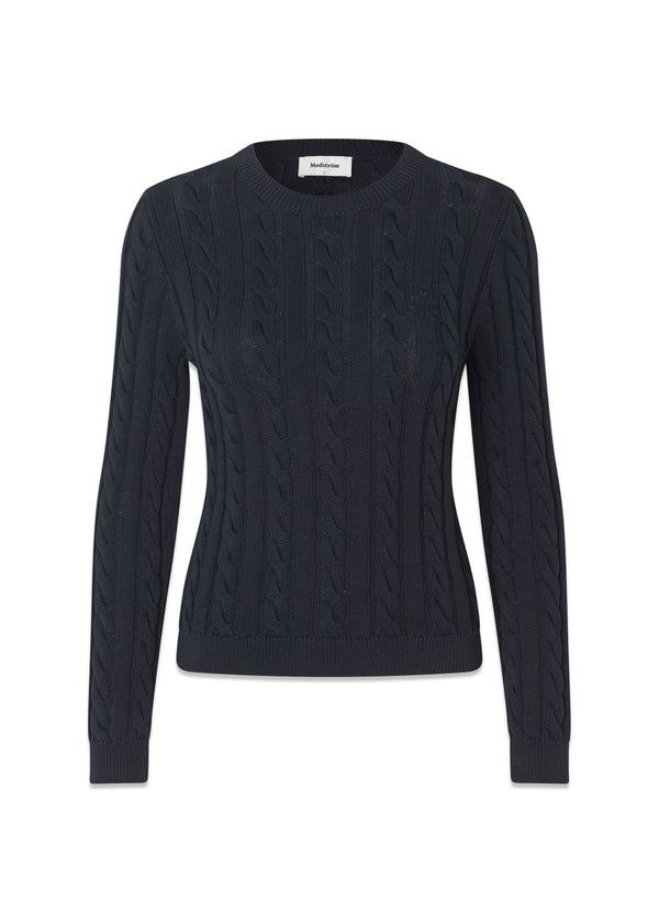 Sabremd o-neck - Navy Sky-Knitwear-Modström-Butler Loftet
