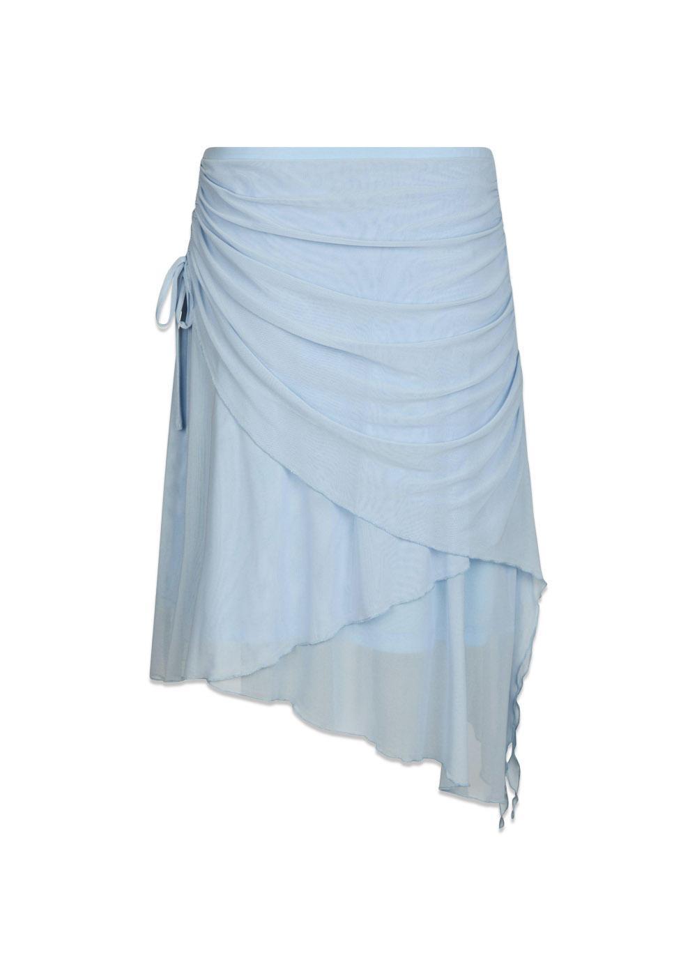 Saffron Asymmetric Mesh Skirt - Light Blue-Skirts-Neo Noir-Butler Loftet