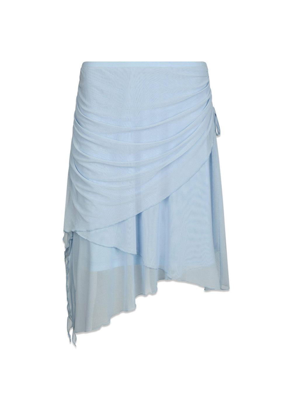 Saffron Asymmetric Mesh Skirt - Light Blue-Skirts-Neo Noir-Butler Loftet