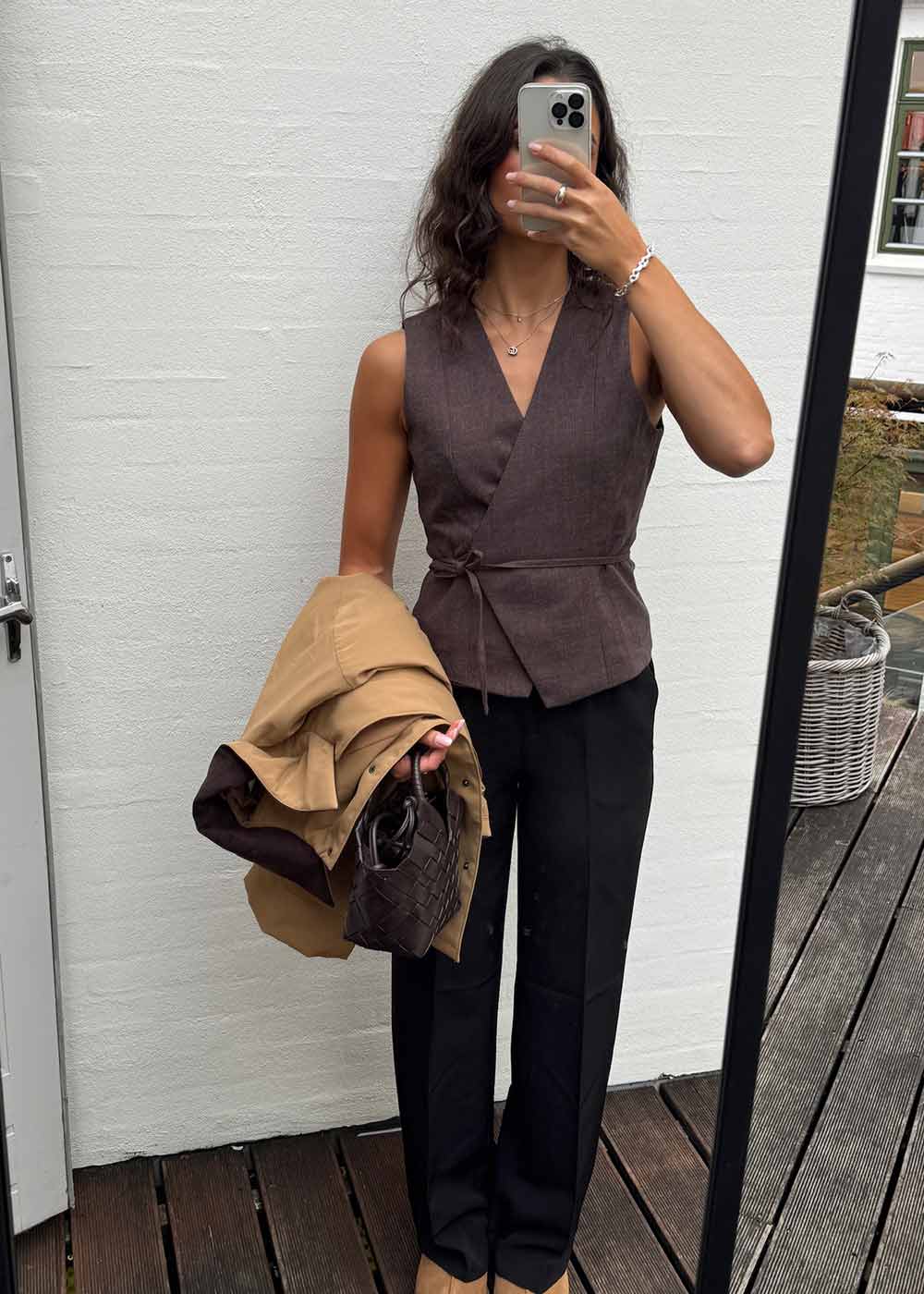 Samara Butler Samara Melange Waistcoat - Brown Melange – Butler Loftet