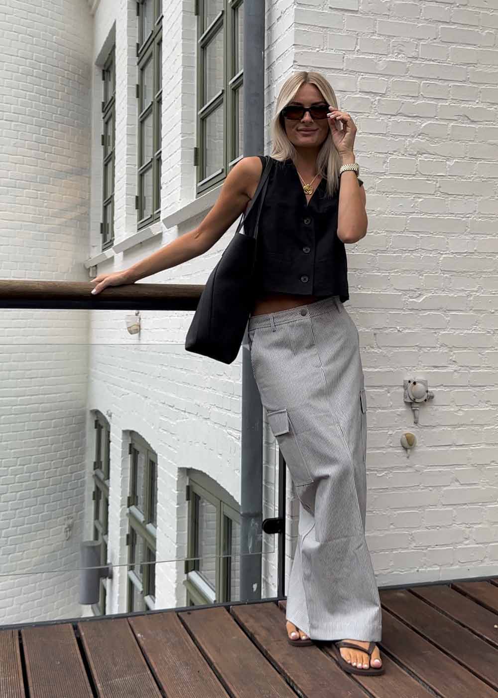 Sannie Stripe Skirt - Off White-Skirts-Neo Noir-Butler Loftet