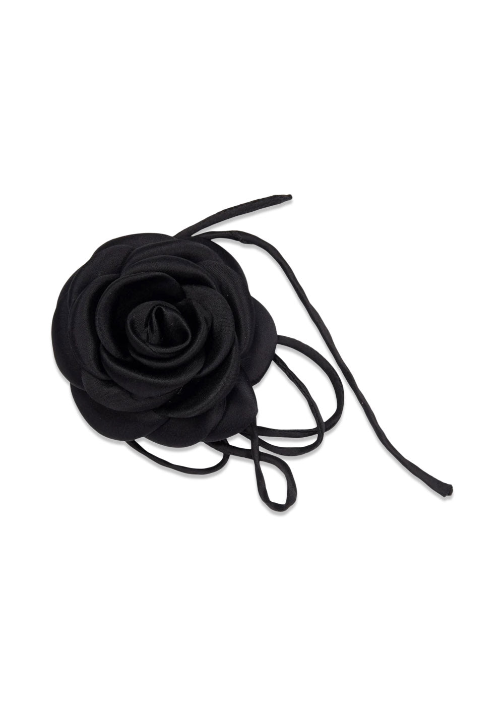 Satin Rose String - Black