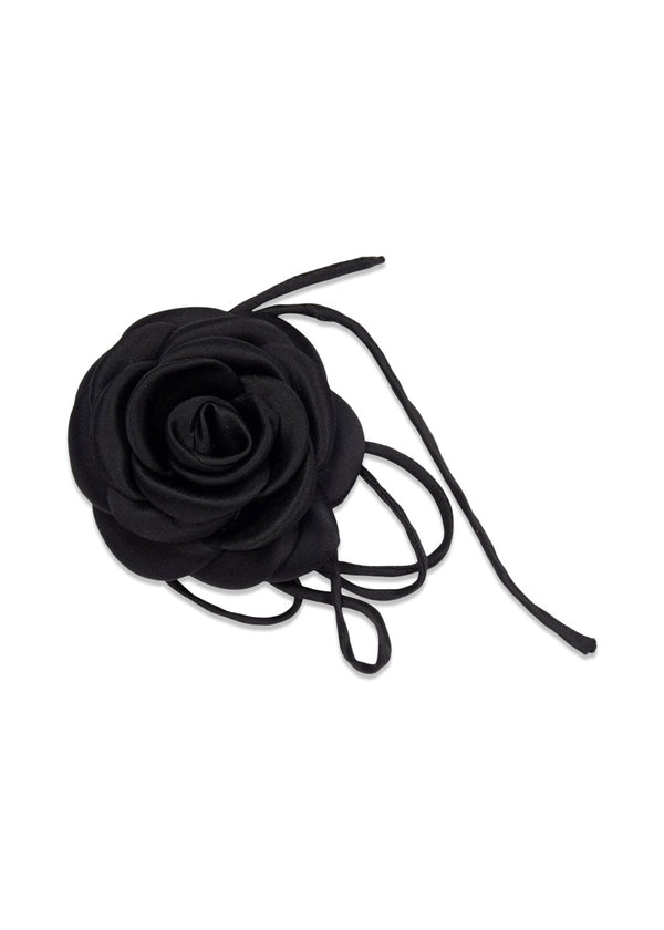 Satin Rose String - Black